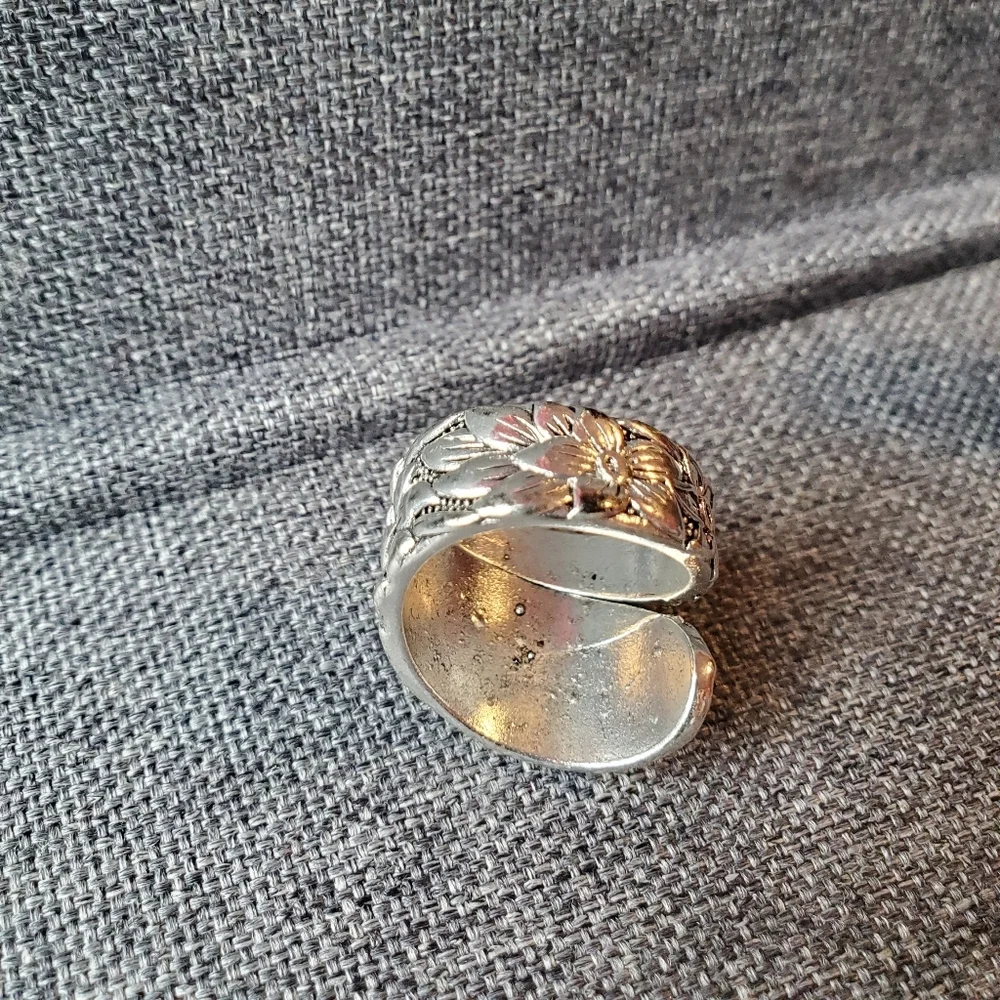 Vintage Spoon Ring Dainty Flower